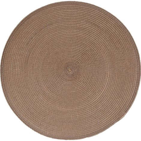 Set de Table Rond "Tressé" 38cm Taupe (1/2)