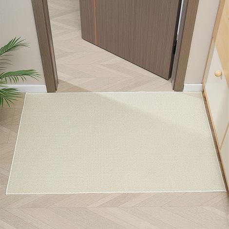 LAN Off-white, 140 cm x 60 cm (Pineapple Ring) Schlichte Eingangsmatte mit Ananasmuster, fleckenabweisend und leicht zu reinigen, ideal für den Heimgebrauch. (1/5)