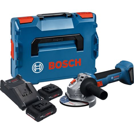Bosch GWS 18V-8 Professional Smerigliatrice angolare a batteria 18 V 125 mm Brushless + 2x batteria ProCORE 4,0 Ah + caricabatteria + L Boxx