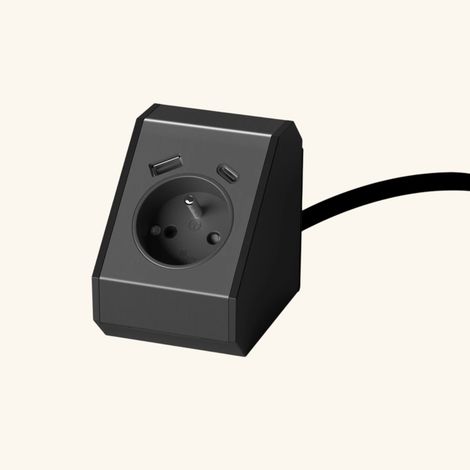 Prise d'angle cuisine TETRIS - Triple prise - 1 prise + 1 prise USB-A + 1 prise USB-C