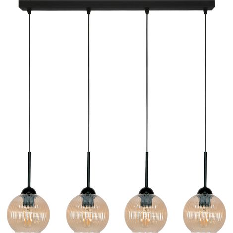 Lampada a sospensione da soffitto, a sbalzo, a striscia, sopra il tavolo, PER la cucina, paralume ambrato, 4xE27 verticale, 15-031 (1/5)