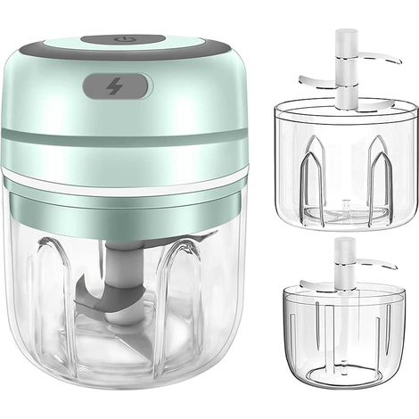 Hachoir à ail électrique, mini hachoir à ail portable sans fil, broyeur à ail, petit hachoir à aliments pour hacher oignons et viande (1/5)