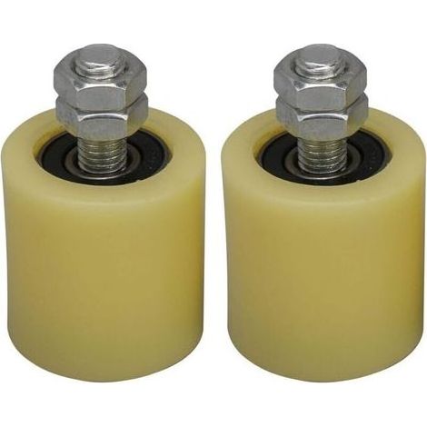 M12 48 x 50mm roue de guidage de roulement à rouleaux en acier PP avec insert de roulement 6201 pour porte électrique Pack de 2 (1/5)
