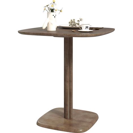 Quadratischer Esstisch für 4 Personen, modernes Design, Tischplatte in Holzoptik, 70 x 70 cm, braun