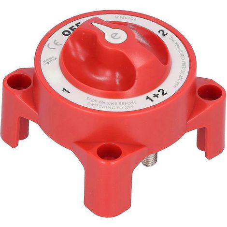 4-stufiger Batterieschalter, 3/8-Zoll-16-Anschluss, IP66 wasserdicht für Wohnmobile, 32 V 350 A, rot (1/5)