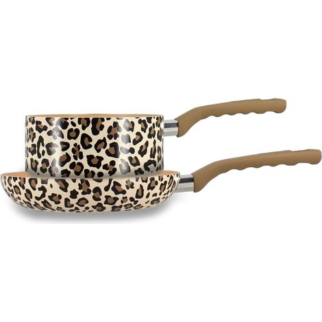 Set 1 poêle 24cm et 1 casserole 18cm en aluminium, LEOPARD (1/4)