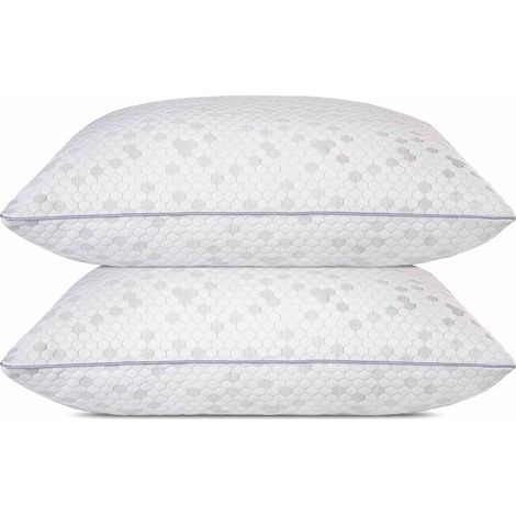 Freosen – Oreiller ergonomique cervical 50x70 cm – Lot de 2 – Mousse à mémoire de forme infusée de gel – Soutien optimal pour douleurs cervicales (1/5)