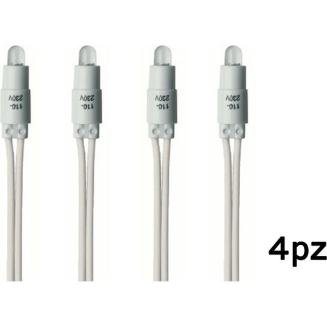 Spia Luminosa LED per Interruttori Bipolari 230V Avviso Bianca 4pz C0015WHT