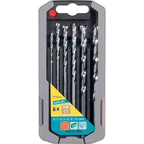 JUEGO DE BROCAS PARA PIEDRA CT DE 6 PIEZAS, Ø3-10mm 7112000 WOLFCRAFT (1/5)