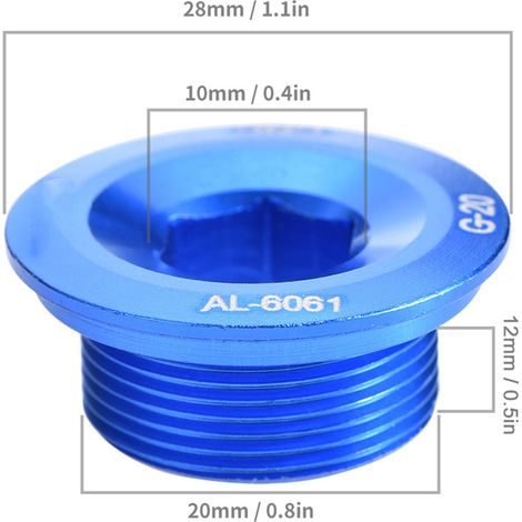GUB Fahrradkurbel-Befestigungsschraube aus robuster Aluminiumlegierung (blau) (1/5)