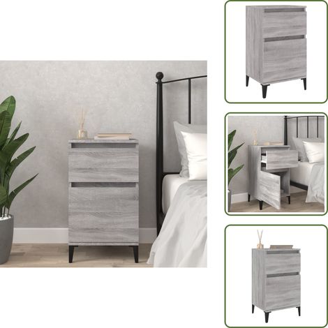 Table de chevet sonoma gris 40x35x70 cm - Table De Chevet - Meuble De Chambre - Armoire - Commode - Étagère Murale