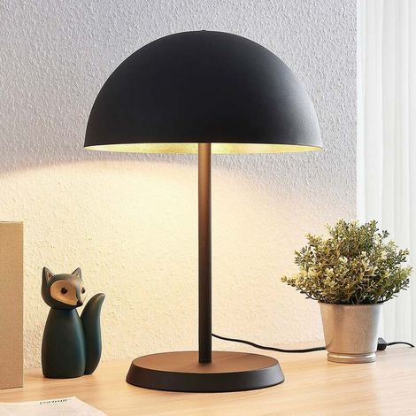 [GEBRAUCHT] B-Ware Lindby Tischleuchte Idalene LED Lampe Metall schwarz gold Höhe 51 cm Ø 35 cm (1/2)