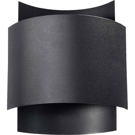 Up Down Leuchte Innen Wandlampe Treppenhaus Wandleuchte schwarz, aus Stahl, indirekte Beleuchtung, 1x G9, LxBxH 23x22x11 cm