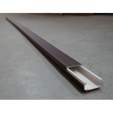 Moulure 40x16mm finition bois Acajou (au mètre) avec couvercle fixation adhesive (1/5)