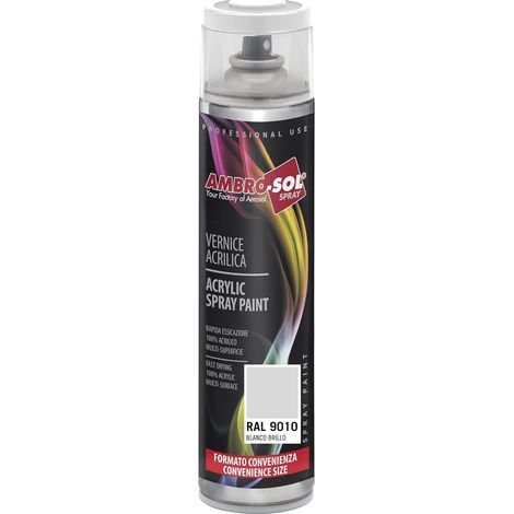Vernis peinture Acrylique Multi-Usage, Peinture pour Intérieur et Extérieur, Adapté a Tous Type de Matériau, Aérosol En Fer-Blanc Recyclable de 600 ml, Blanc Mat