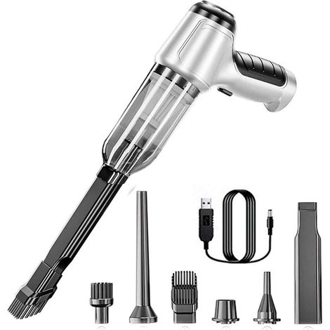 1 aspirateur sans fil pour voiture, puissance d'aspiration 9000 Pa, portable et rechargeable USB, usage automobile et domestique (1/5)