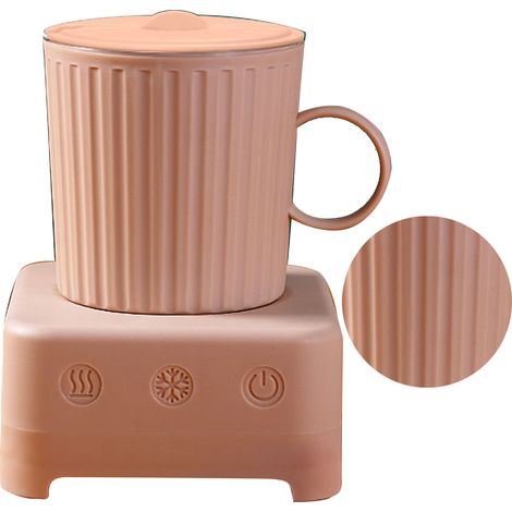 Tasse isotherme à refroidissement rapide pour boissons, bières, mug isotherme, réfrigérateur de bureau avec prise CN rose cerise (1/5)