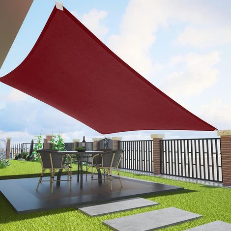 Voile d'ombrage Rectangulaire 3x4m Toile d'ombrage 95% UV Protecteur 185g/m² HDPE pour Patio Extérieur Jardin Terrasse Balcon Terre Cuite (1/5)