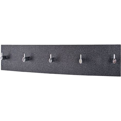 Lot de 4 patère murale coloris optique granit-chromé - Dim : L 57 x H 5 x P 8 cm - PEGANE -