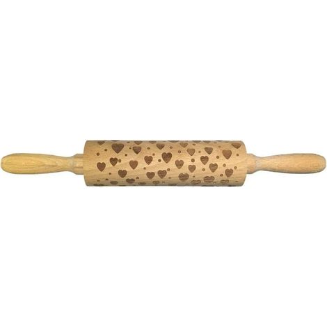 Nudelholz aus Holz, 35 cm, rollt Teig schnell und gleichmäßig aus, passend für jede Backform, backt mit einem Nudelholz aus Europa, langlebiges Nudelholz aus Buche mit abgewinkeltem Griff