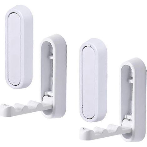 Lot de 4 patères pliables, crochets muraux robustes en alliage de zinc, conception compacte QAQ (1/5)