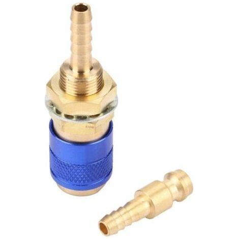 M6 Schnellanschluss-Gas- und Wasseradapter, wasser- und gasgekühlt für MIG- und WIG-Brenneranschluss, Schweißbrenneranschluss (Gold) (1/4)