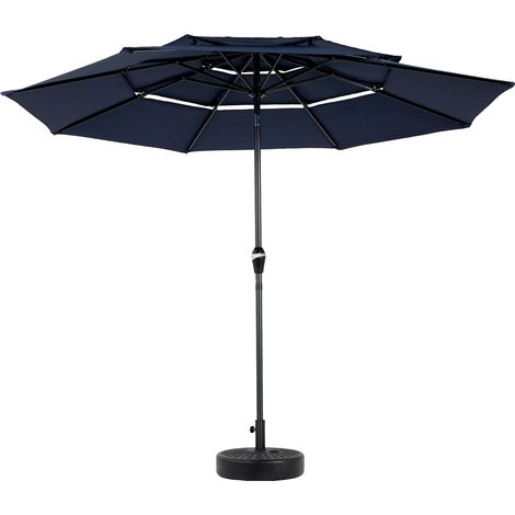 Parapluie de terrasse 10 pieds, Cadre en aluminium – Anti-UV, imperméable, inclinaison réglable – Triple couche respirante (Sans socle) (1/5)