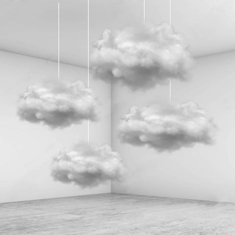 Nuage Artificiel - Lot de 4 décorations en Coton pour Mariage, Nuages 3D, décoration à Suspendre pour scène Artistique, Cadeaux et fêtes (1/5)