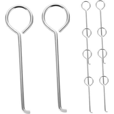 Crochets de Levage Outil Facile à Utiliser Lot de 50 en Acier Inoxydable Argenté pour Retirer les Débris pour Grille de Siphon de Sol pour Salle de Bain (1/5)