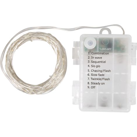 Guirlande lumineuse LED étanche de 6 m (19,9 pi) avec télécommande, basse tension, USB et fil de cuivre, bleue. (1/5)