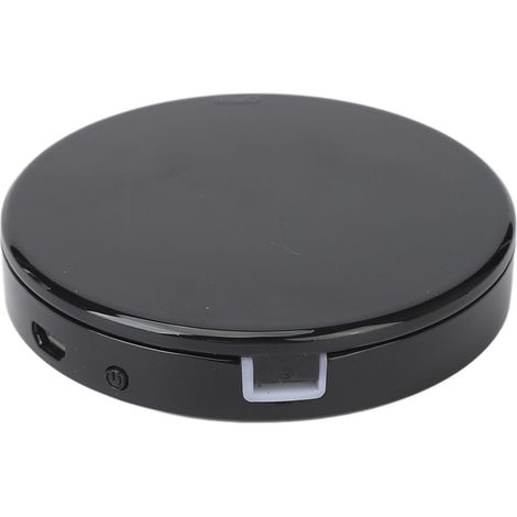 Miroir de poche grossissant x3 double face LED rechargeable pliable noir, éclairage réglable, cosmétique compact (1/5)