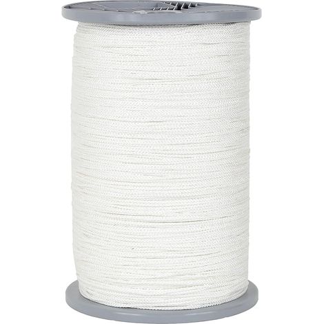 Corde Tressée Polyester Ø 2,5mm 900m Blanc, Bobine Grande Capacité pour Tirage de Câbles, Bricolage, Jardinage, Camping (1/4)
