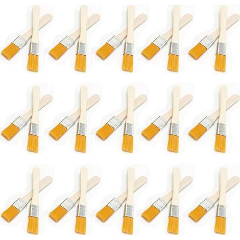 30 Flachborstenpinsel mit Holzgriffen, Holzpinsel, Pinsel für Wände, Leisten, Ecken und Fensterrahmen, Profi-Pinsel (1/5)