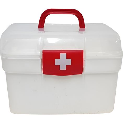 Cassetta pronto soccorso medica Porta Medicine con Maniglia e Scomparto Contenitore Organizzatore per Medicinali Misure: 26x16x18 cm (1/4)