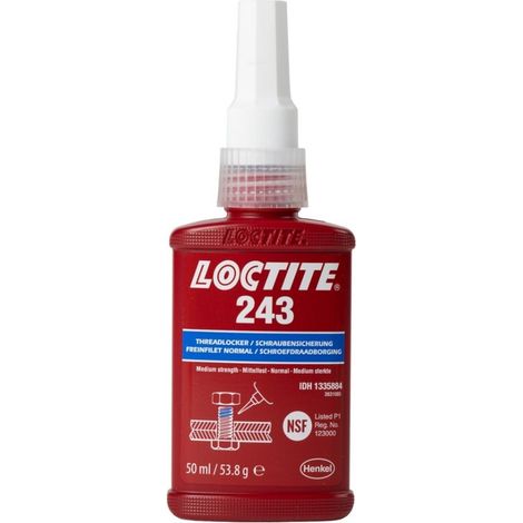 Loctite – Frein filet bleu 50mL – Résistance moyenne – Pour métaux, tolère huiles industrielles – Désassemblage facile avec outils manuels