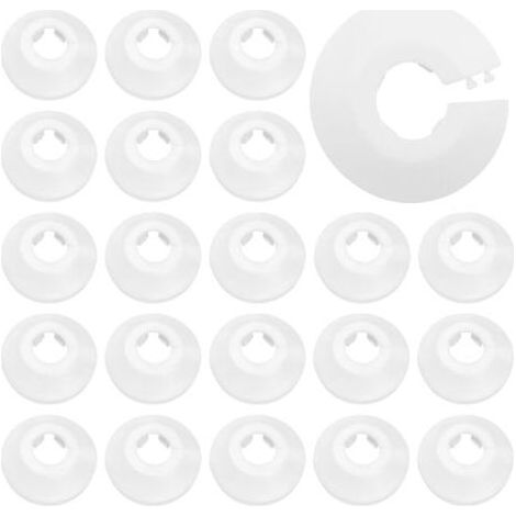 Rosace Radiateur 30pcs Rosace Radiateur Plastique 16 mm Cache Radiateur Blanc pour Diamètre de Tuyau, Tuyau Mural et Décoration (1/4)