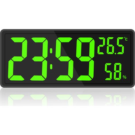 Horloge Murale NuméRique à LED, Affichage à Grands Chiffres, TempéRature et Humidité IntéRieures, pour Ferme, Salle de Classe (1/5)