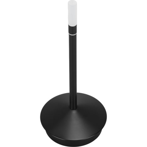 Lampe de table portable sans fil en forme de bougie, rechargeable par USB Type C, LED 2000 mAh, noire, idéale pour les restaurants et les tables de dîner. (1/5)