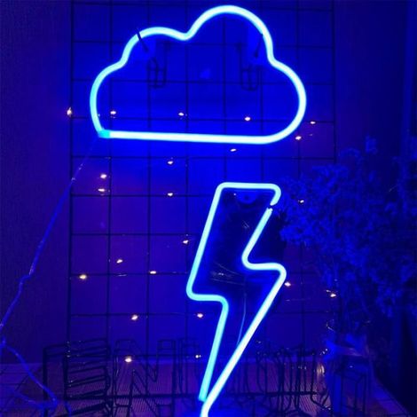 Néon - Éclair - Lumineux - USB Ou Piles - Décoration Murale - Veilleuse - 1 Pièce (1/5)