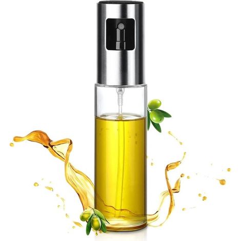 Pulverizador de aceite de cocina, pulverizador de aceite de oliva de 100 ml, utensilio de cocina portátil para freidora de aire, ensaladas, asado (1/4)
