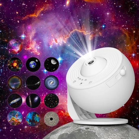 Projecteur Galaxie, projecteur d'étoiles planétarium HD 13 en 1 pour chambre, projecteur d'étoiles rotatif à 360° avec lumière galaxie réglable (1/5)