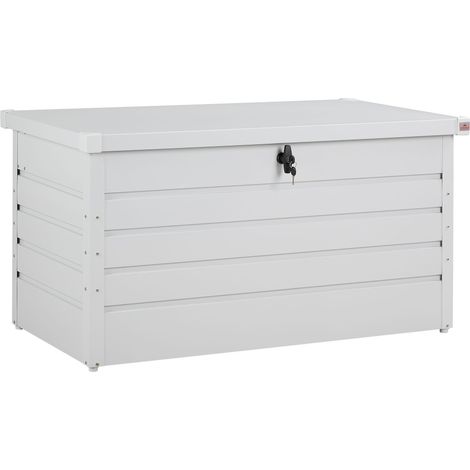 Gardebruk baule da giardino in metallo 385L con serratura molla a pressione contenitore per cuscini da giardino  contenitore porta attrezzi da giardino (1/4)
