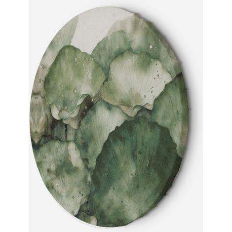 Tableau sur toile Image circulaire Abstraction verte 60x60 (1/5)