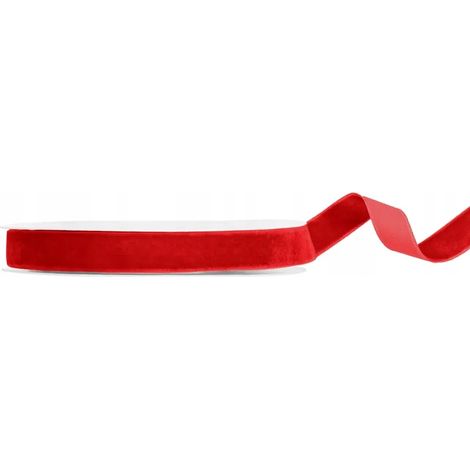 Nastro di velluto rosso morbido decorativo 15 mm 10 m (1/2)