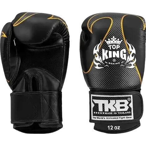 Gants de boxe thaï Top King Empower Air 10 oz, noir/argent (1/5)