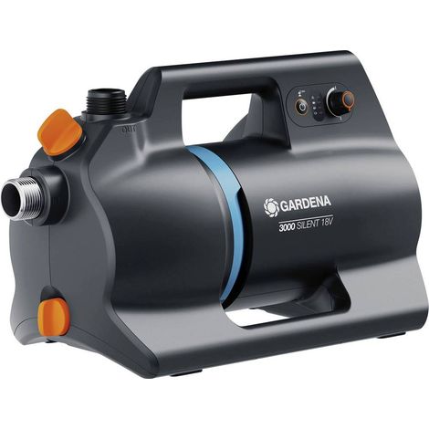 GARDENA Akku-Gartenpumpe 3000 Silent 18V P4A Ready-To-Use Set Pompa a batteria 3000 l/h