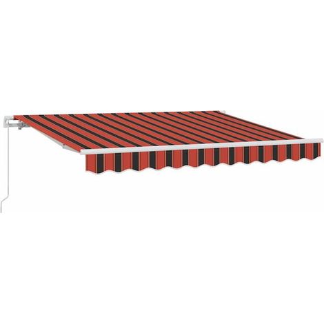 Auvent Rétractable orange 250 x 200 cm tissu - Auvent de terrasse protection solaire jardin extérieur résistant (1/5)