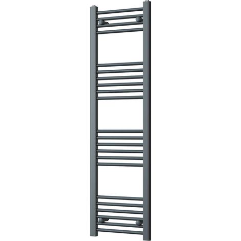 Zennor - Anthracite Heated Towel Rail - H1400mm x W400mm - Straight (1/3)