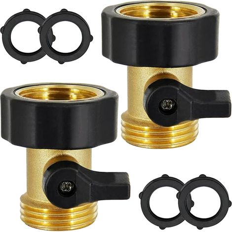 Raccord D'Arrêt Pour Tuyau D'Arrosage - Laiton Massif - Filetage 3/4 Pouces - Pour Tuyaux D'Arrosage Jardin Robinetterie Accessoires D'Irrigation - Lot De 2 (1/5)