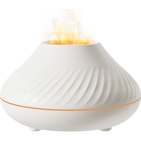 Humidificateur brume effet flamme, diffuseur huiles essentielles silencieux avec veilleuse 7 couleurs et arrêt auto (USB) (1/5)